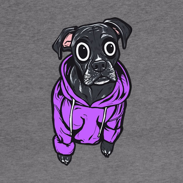 Black Lab Purple Hoodie by turddemon